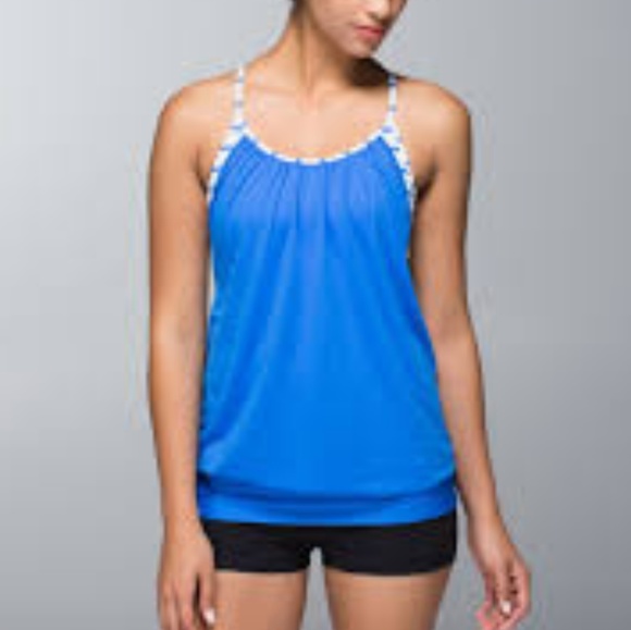 lululemon athletica Tops - Lululemon Blue Stripes No Limits Tank top